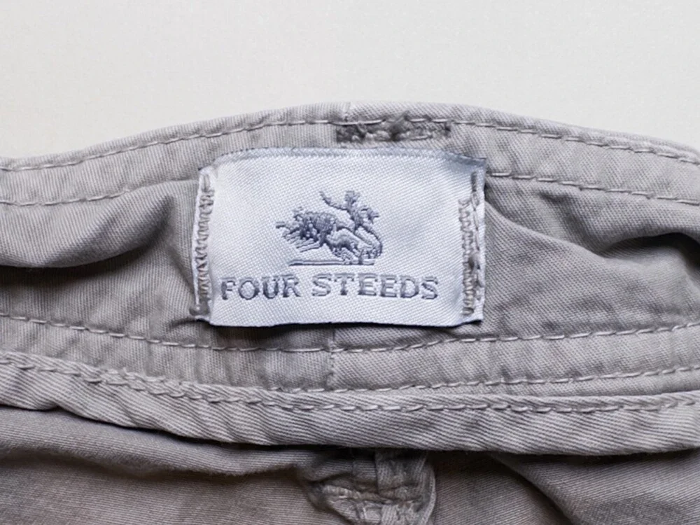 Four Steeds Cargo Shorts Mens 16 (W36) Gray Utility Pockets Summer Y2K Dad Short